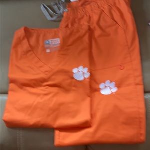 Clemson Tiger orange scrubs medium